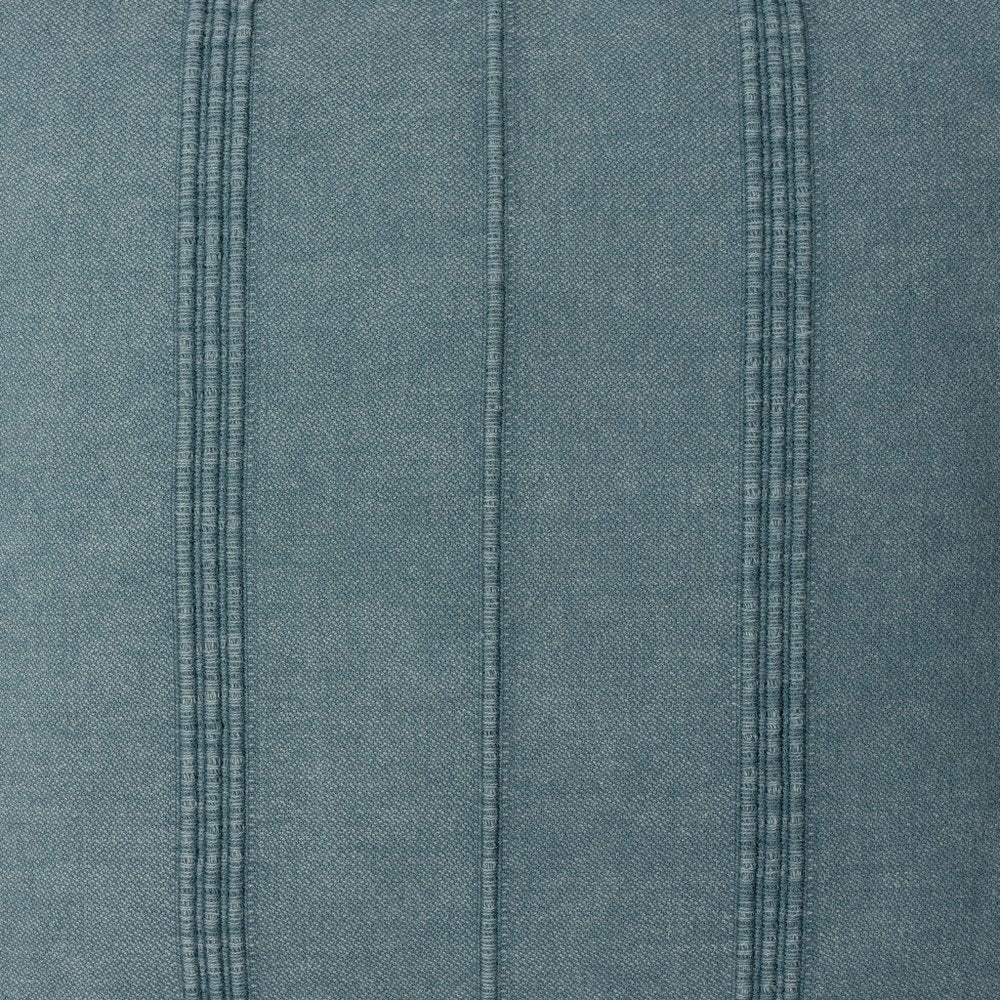 18" Gray And Blue Cotton Throw Pillow Cover