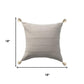 18" Beige Cotton Throw Pillow Cover