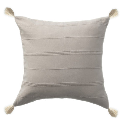18" Beige Cotton Throw Pillow Cover