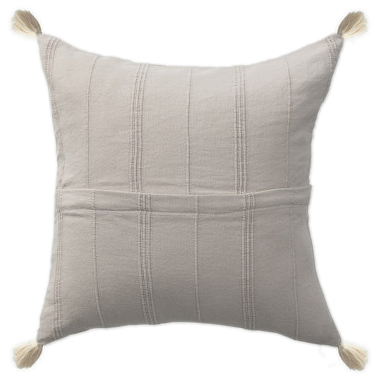 18" Beige Cotton Throw Pillow Cover