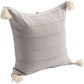 18" Beige Cotton Throw Pillow Cover