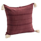 18" Red Cotton Throw Pillow Cover