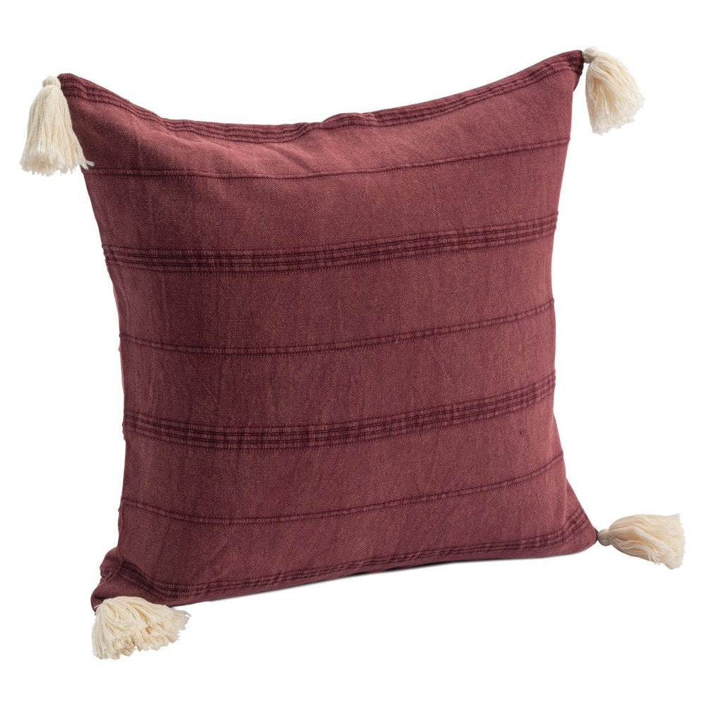 18" Red Cotton Throw Pillow Cover