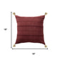 18" Red Cotton Throw Pillow Cover