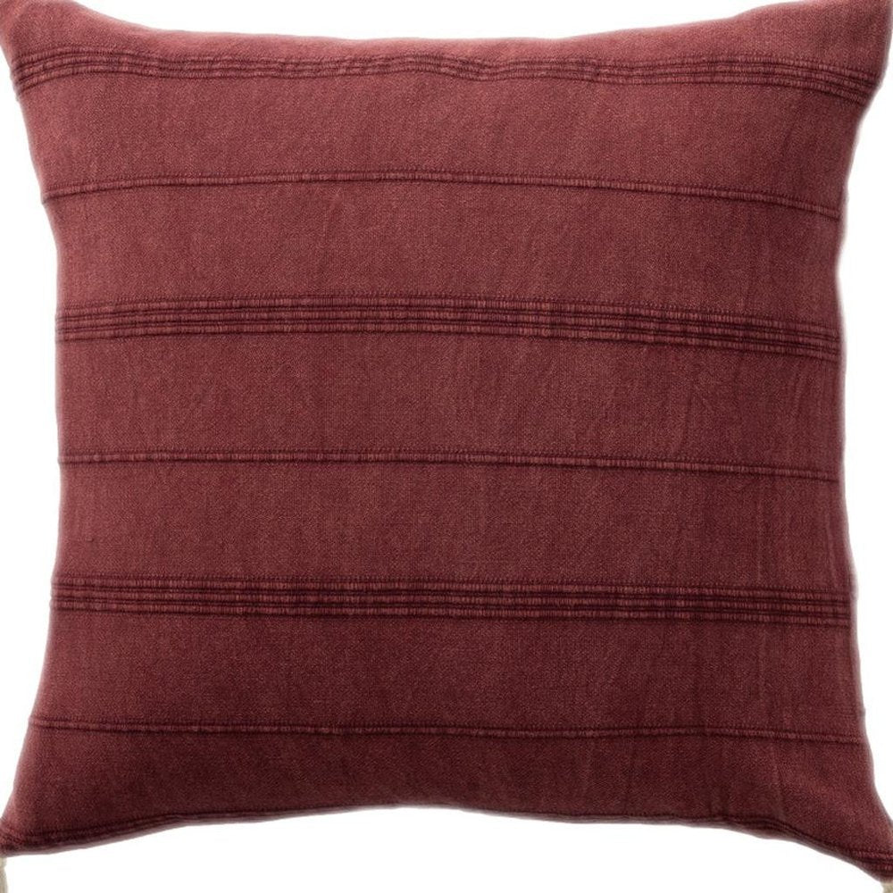 18" Red Cotton Throw Pillow Cover