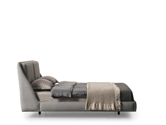 Gray Linen Upholstered Queen Bed Frame