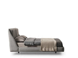 Gray Linen Upholstered Queen Bed Frame