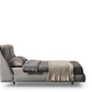 Gray Linen Upholstered Upholstered Queen Bed Frame