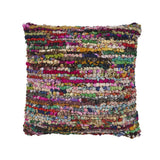 26" Rainbow Abstract Rag Floor Pillow Cover