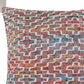 20" White Red And Blue Geometric Polyester Blend Throw Pillow Cover