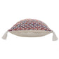 20" Red Blue And Natural Geometric Polyester Blend Throw Pillow Cover with Tassels