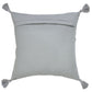 18" Silver And Gray Medallion Viscose Throw Pillow Cover with Tassels