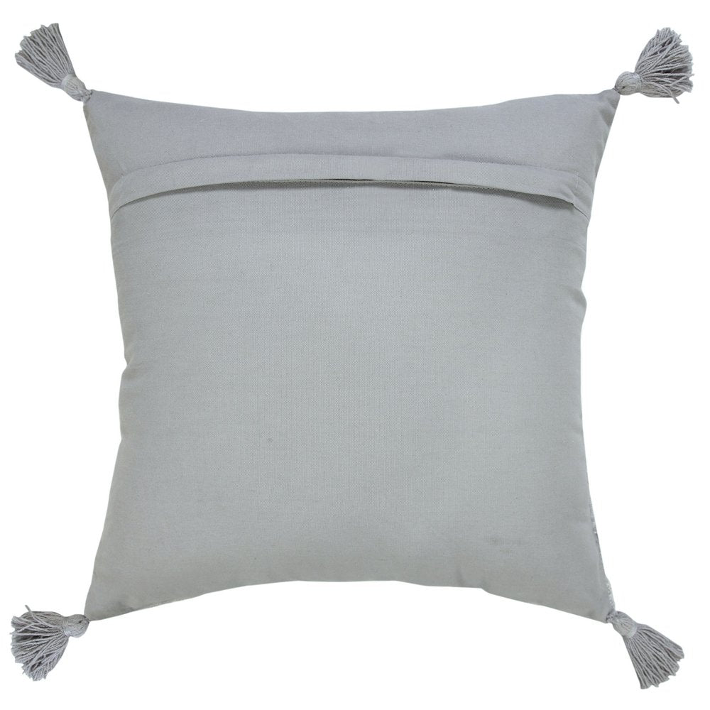 18" Silver And Gray Geometric Viscose Throw Pillow Cover