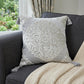 18" Silver And Gray Medallion Viscose Throw Pillow Cover with Tassels