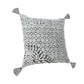 18" Silver And Gray Geometric Viscose Throw Pillow Cover