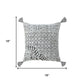 18" Silver And Gray Geometric Viscose Throw Pillow Cover