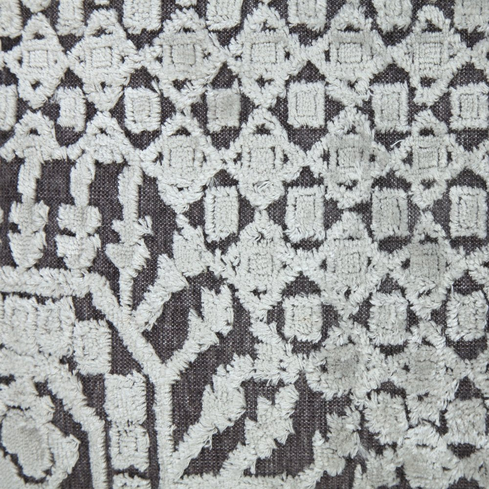 18" Silver And Gray Geometric Viscose Throw Pillow Cover