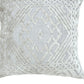 18" Gray And Silver Geometric Viscose Throw Pillow Cover with Tassels