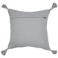 18" Gray And Silver Geometric Viscose Throw Pillow Cover with Tassels