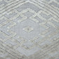 18" Gray And Silver Geometric Viscose Throw Pillow Cover with Tassels