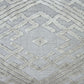18" Gray And Silver Geometric Viscose Throw Pillow Cover with Tassels