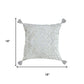 18" Gray And Silver Geometric Viscose Throw Pillow Cover with Tassels