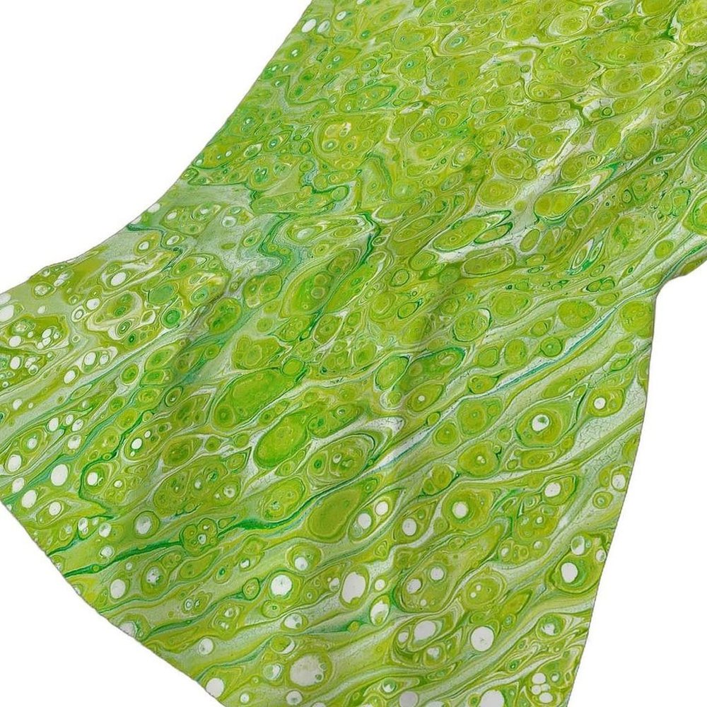 50" X 70" Green And Off White Abstract Plush Throw Blanket