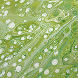 50" X 70" Green And Off White Abstract Plush Throw Blanket