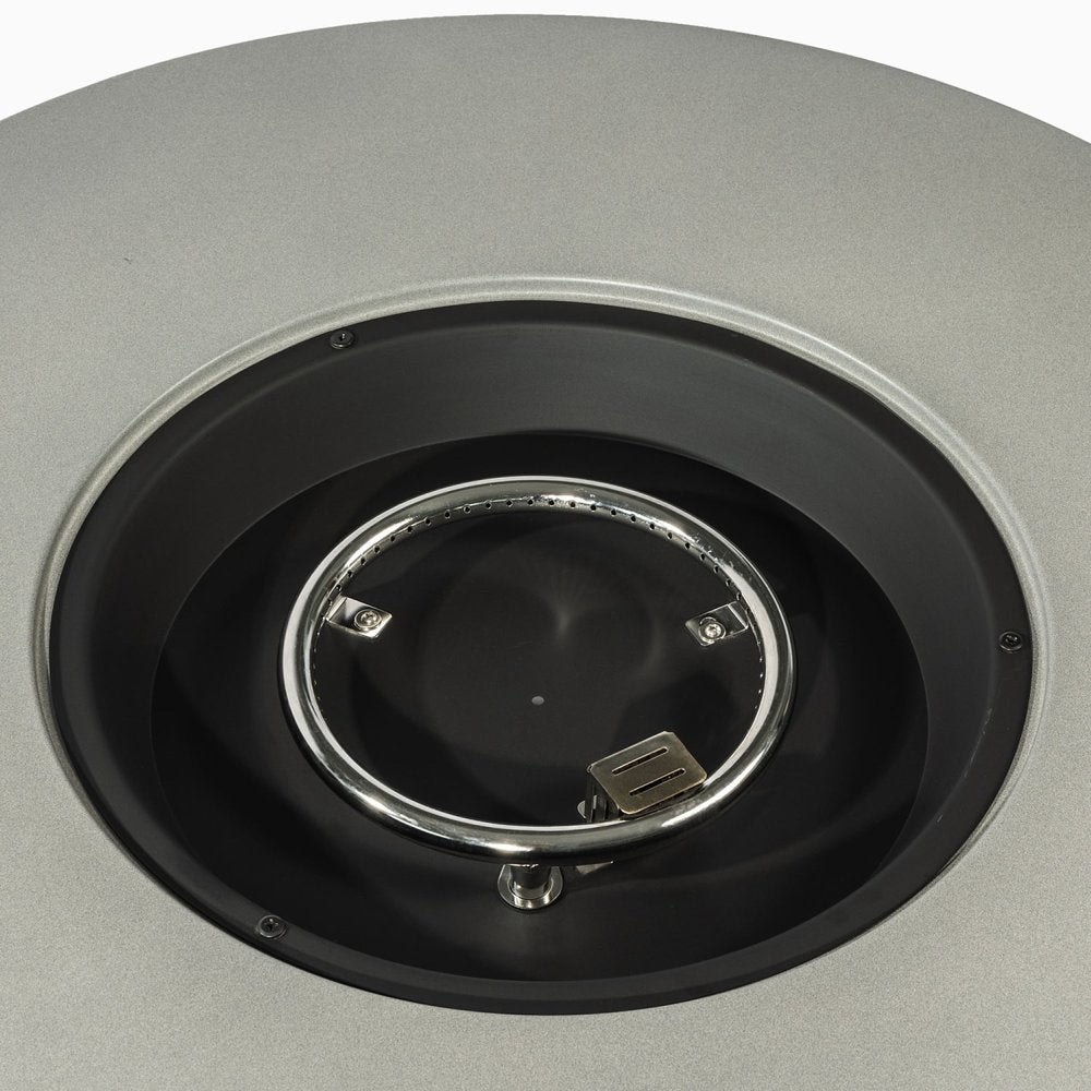50000 BTU 36" Gray Steel Propane Round Fire Pit Table With Cover