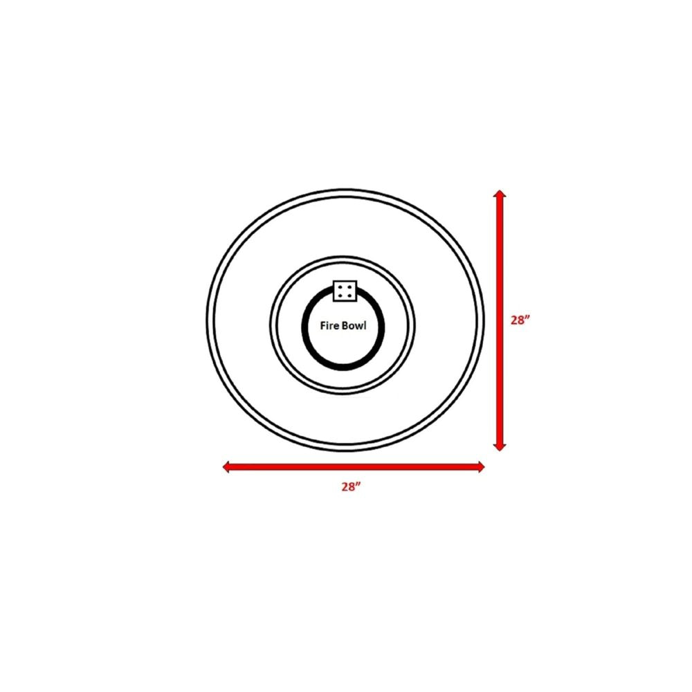 40000 BTU 28" Gray Concrete Propane Round Fire Pit Table With Cover