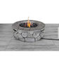 40000 BTU 28" Gray Concrete Propane Round Fire Pit Table With Cover