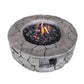 40000 BTU 28" Gray Concrete Propane Round Fire Pit Table With Cover