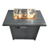 50000 BTU 42" Black Steel Propane Rectangular Fire Pit With Cover