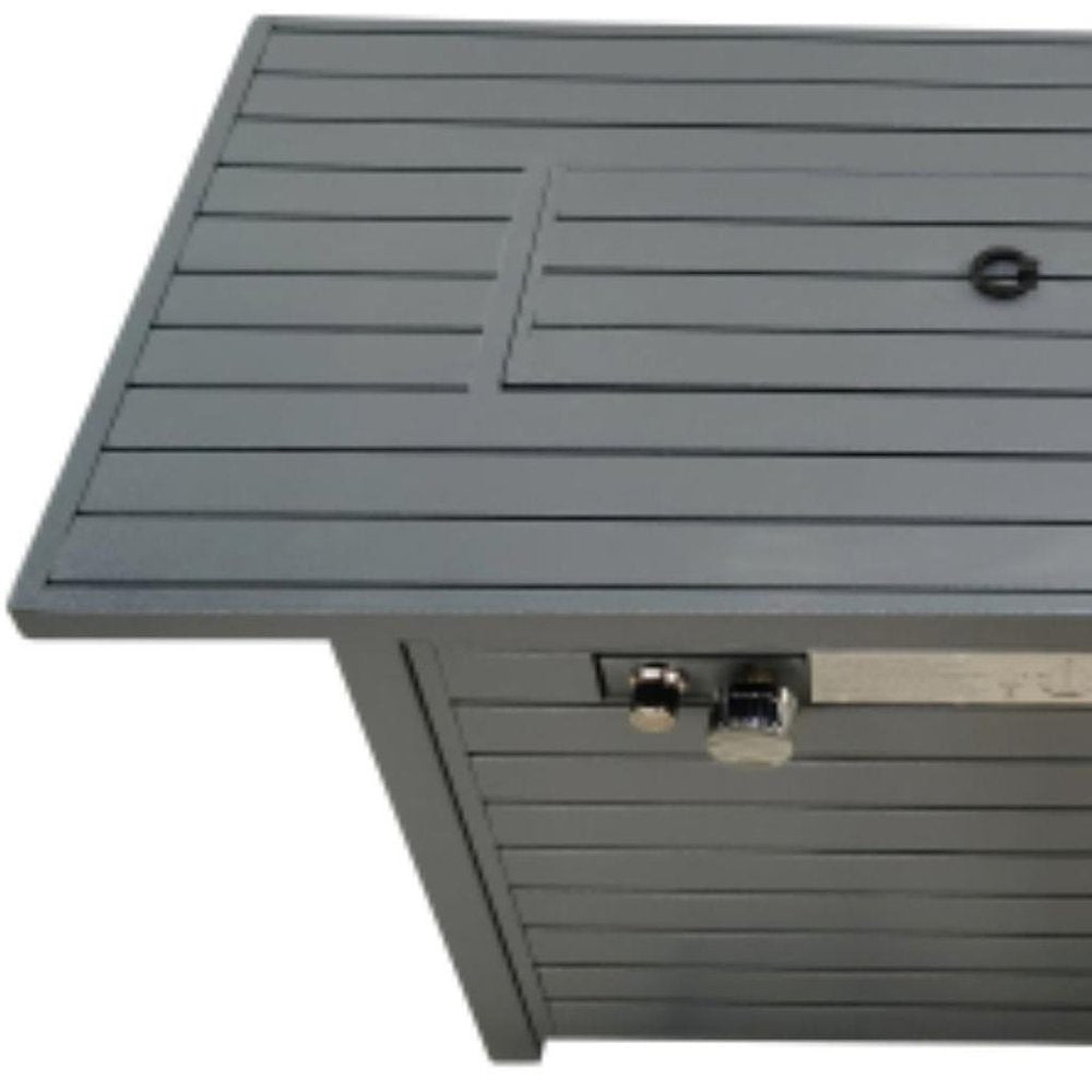 50000 BTU 42" Black Steel Propane Rectangular Fire Pit With Cover