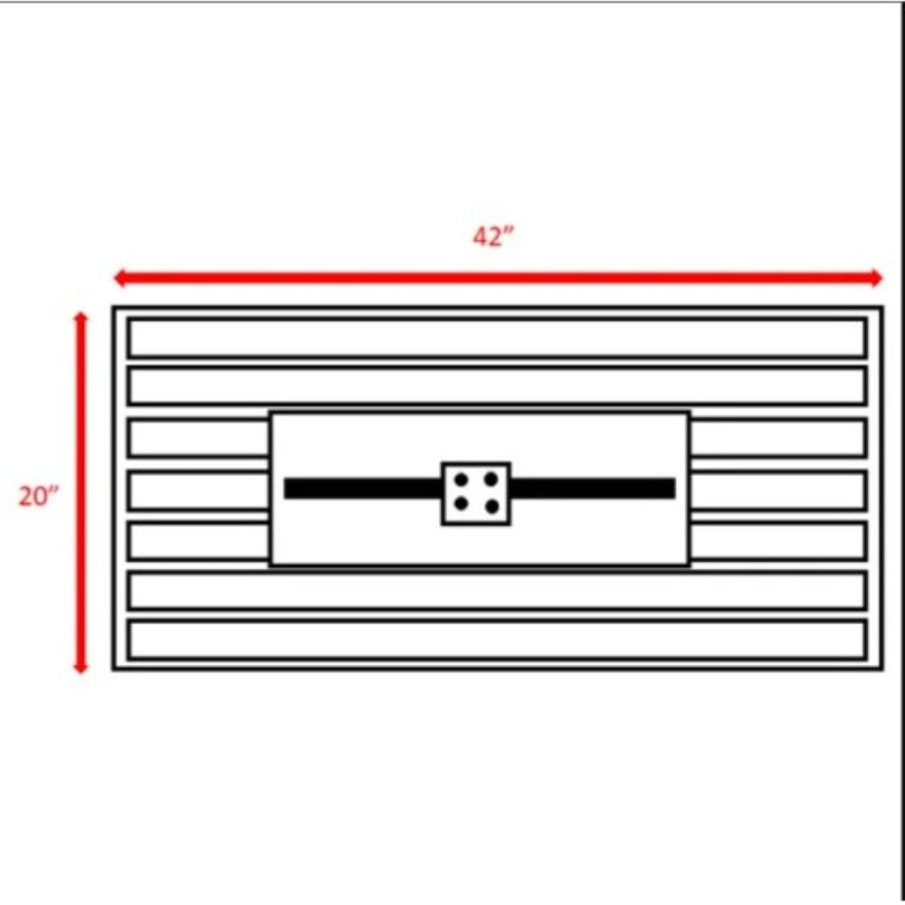 50000 BTU 42" Black Steel Propane Rectangular Fire Pit Table With Cover