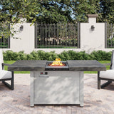 50000 BTU 45" Gray Aluminum Propane Rectangular Fire Pit Table With Cover