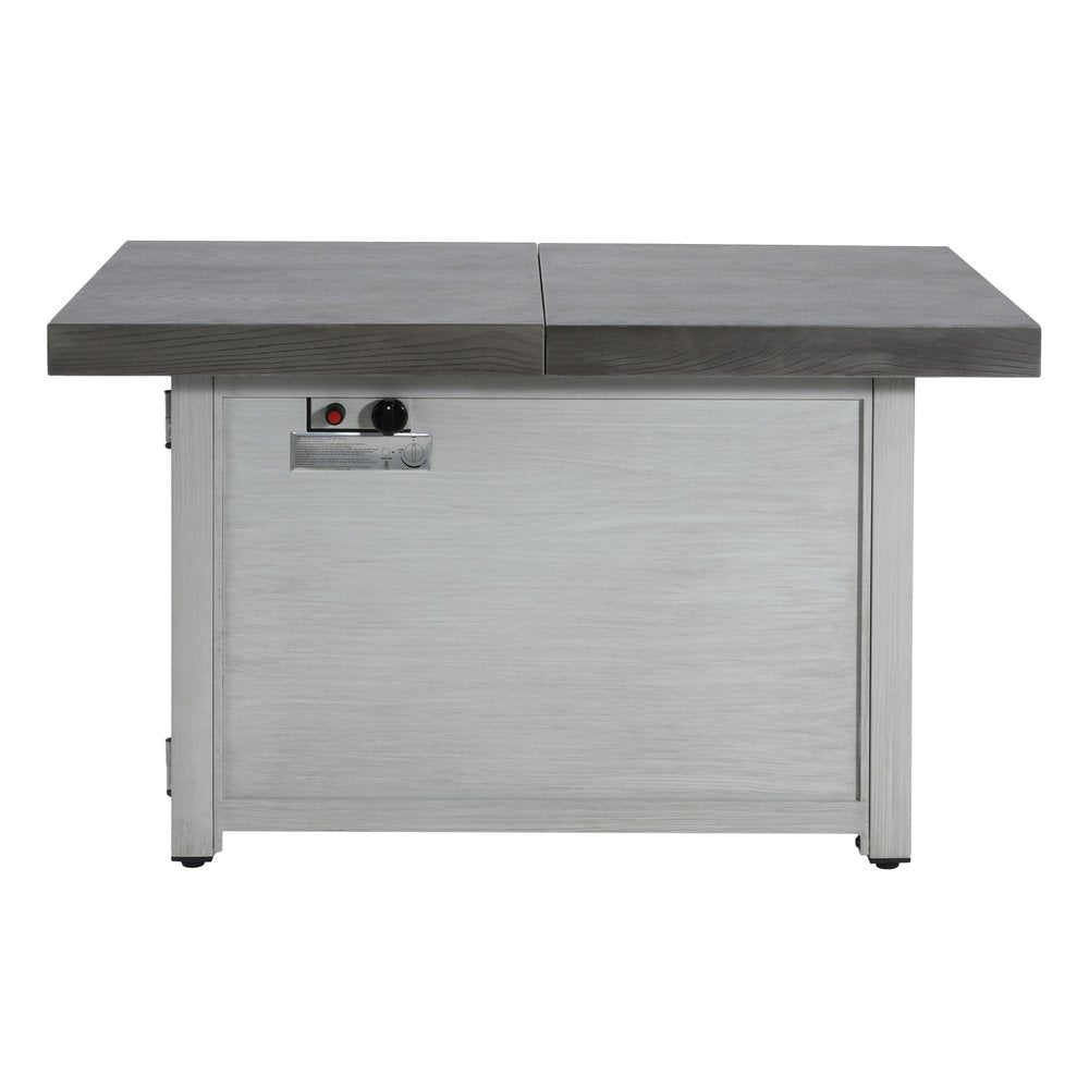 50000 BTU 45" Gray Aluminum Propane Rectangular Fire Pit Table With Cover