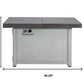 50000 BTU 45" Gray Aluminum Propane Rectangular Fire Pit With Cover
