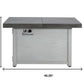 50000 BTU 45" Gray Aluminum Propane Rectangular Fire Pit Table With Cover