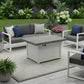 50000 BTU 45" Gray Aluminum Propane Rectangular Fire Pit With Cover
