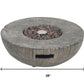 30000 BTU 28" Gray Magnesium Oxide Propane Round Fire Pit With Cover