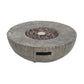30000 BTU 28" Light Gray Magnesium Oxide Propane Round Fire Pit Table With Cover