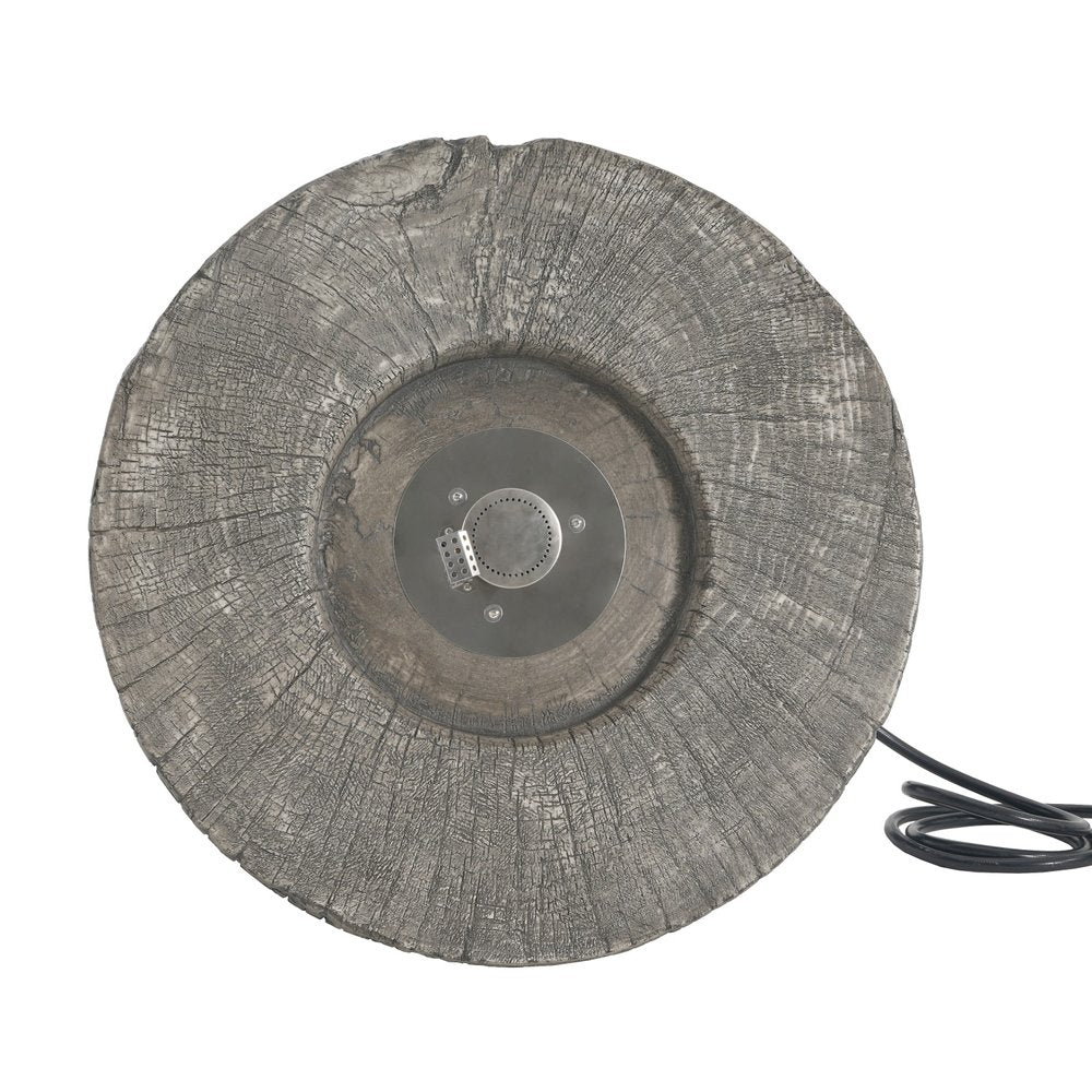 30000 BTU 28" Gray Magnesium Oxide Propane Round Fire Pit With Cover