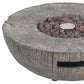 30000 BTU 28" Light Gray Magnesium Oxide Propane Round Fire Pit Table With Cover
