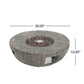 30000 BTU 28" Gray Magnesium Oxide Propane Round Fire Pit With Cover