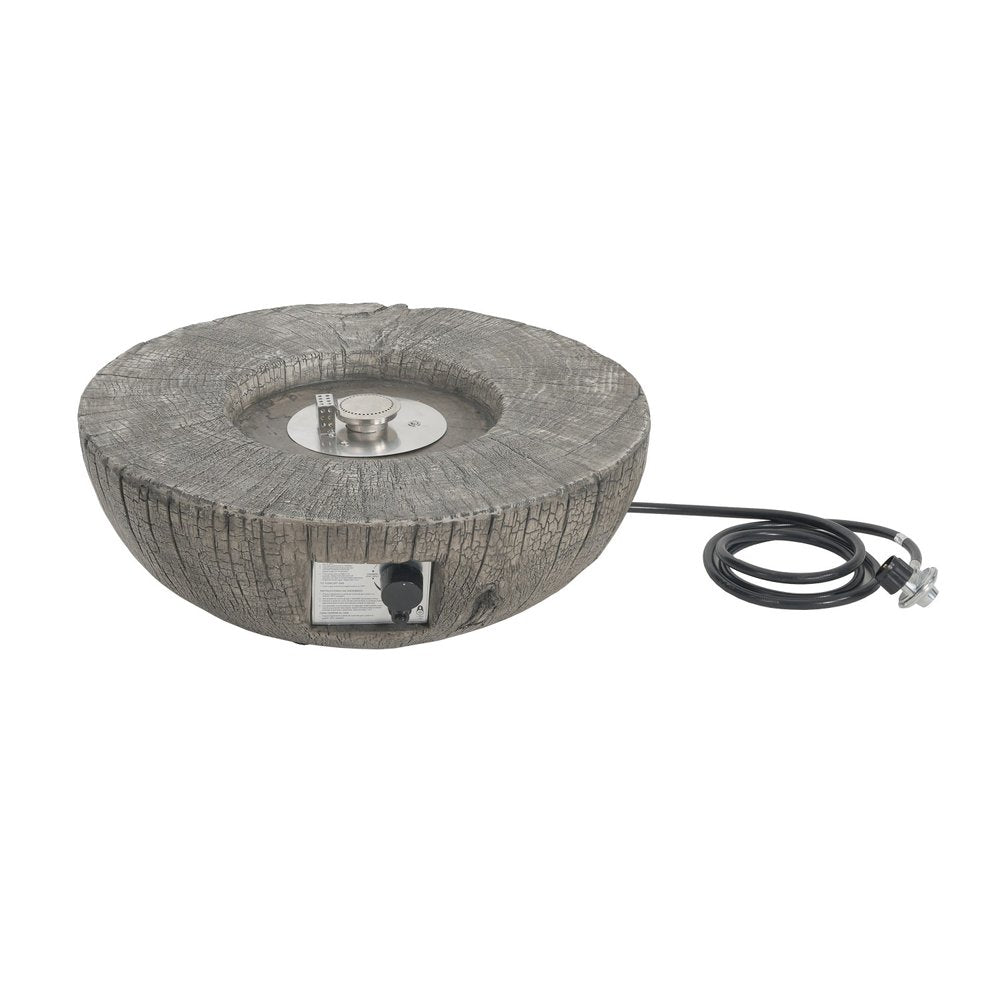 30000 BTU 28" Gray Magnesium Oxide Propane Round Fire Pit With Cover