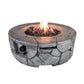 40000 BTU 28" Gray Steel Propane Round Fire Pit With Cover