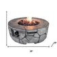 40000 BTU 28" Gray Steel Propane Round Fire Pit With Cover