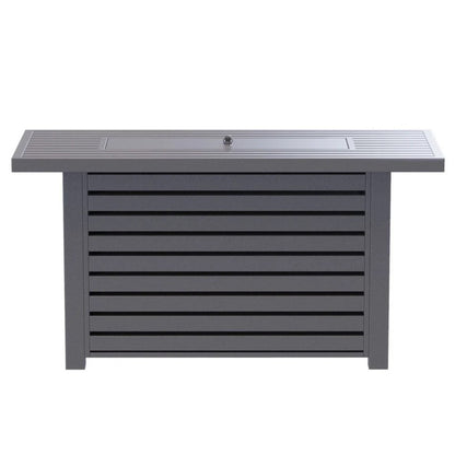 50000 BTU 42" Gray Steel Propane Rectangular Fire Pit Table With Cover
