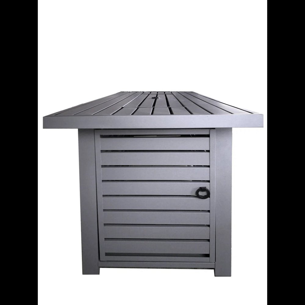 50000 BTU 42" Gray Stainless steel Propane Rectangular Fire Pit With Cover